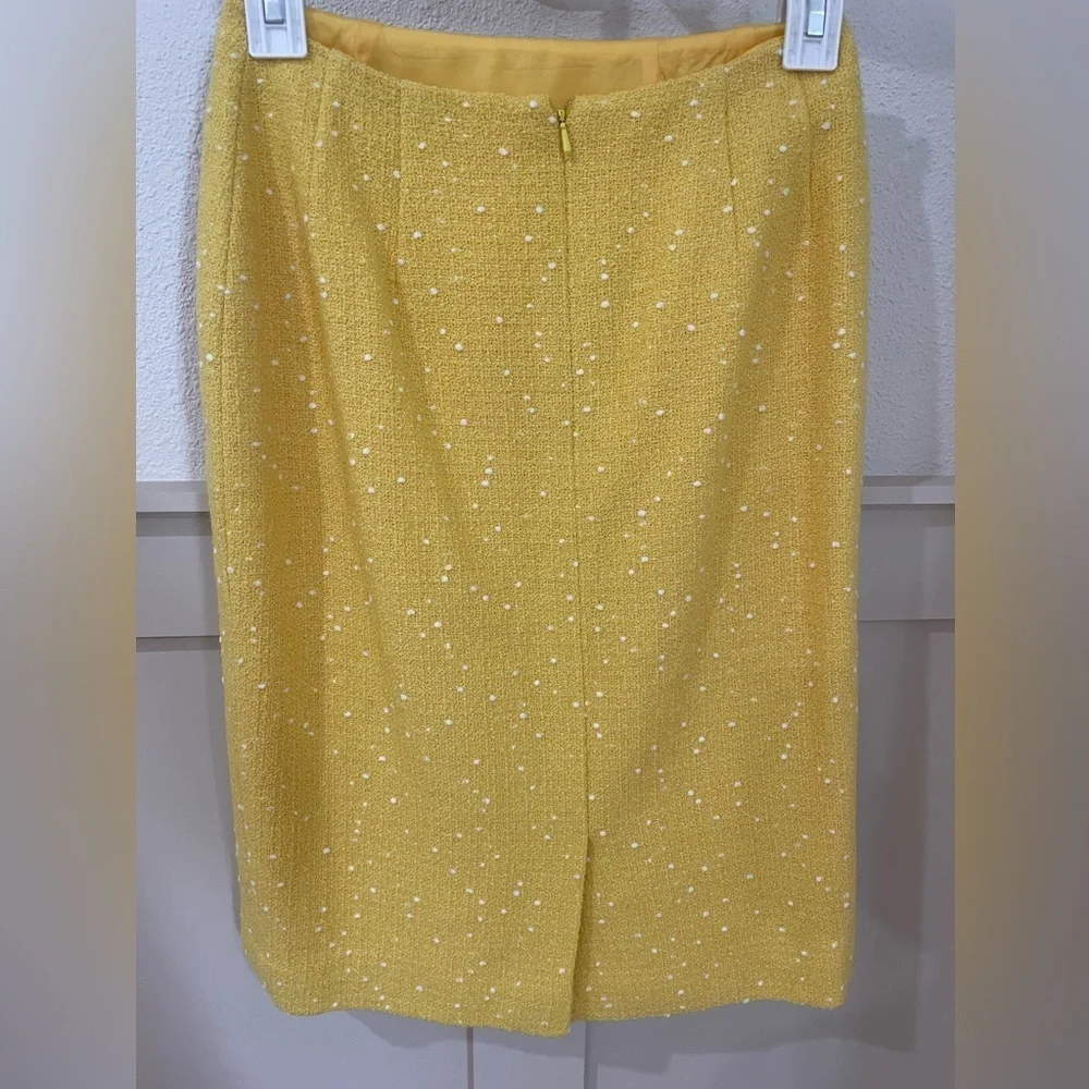 Carlisle Vintage Wool Pencil Skirt Yellow Boucle Size Small
